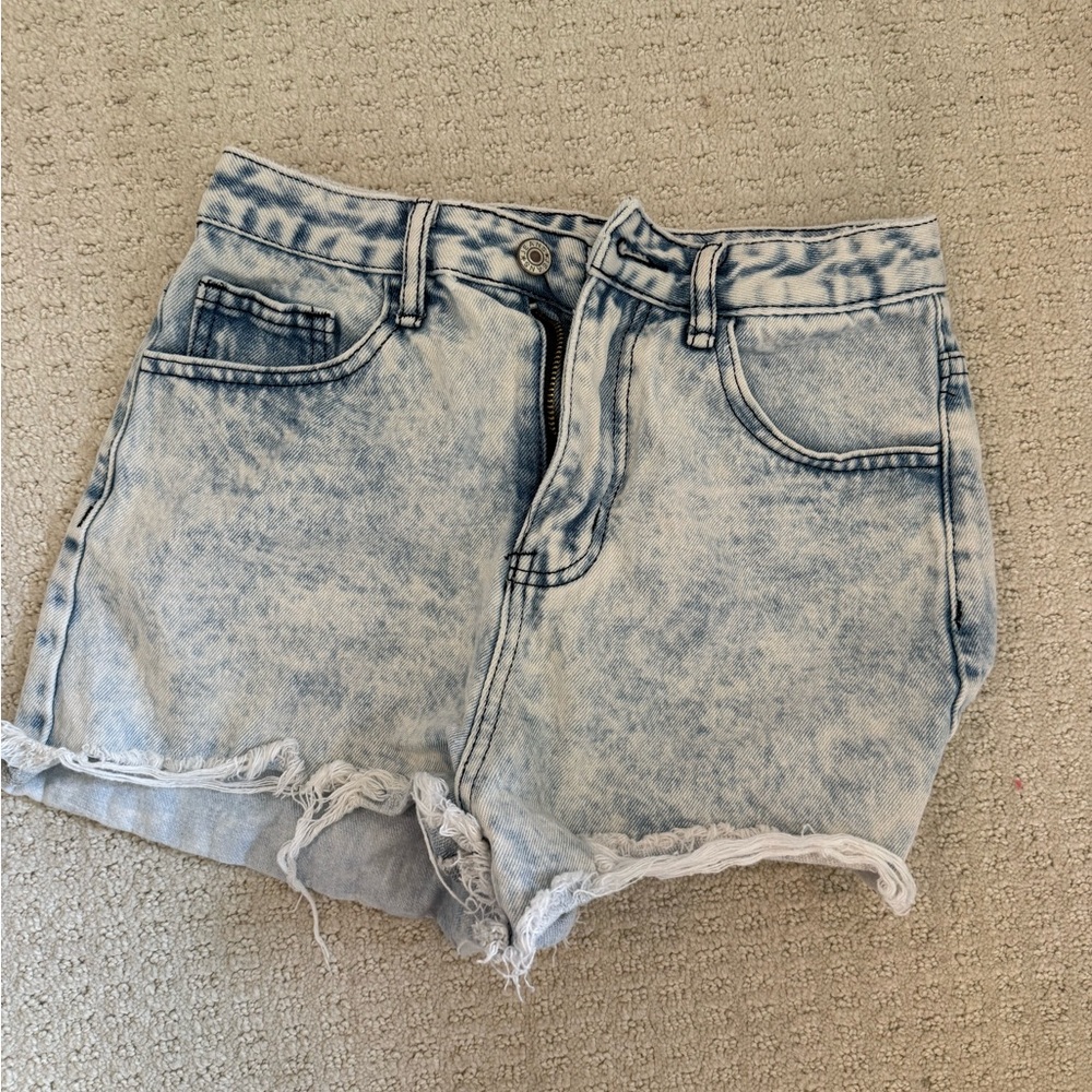 Acid Wash Denim Jean Shorts